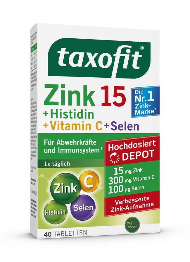 taxofit® Zink 15 + Histidin + Selen Depot Tabletten