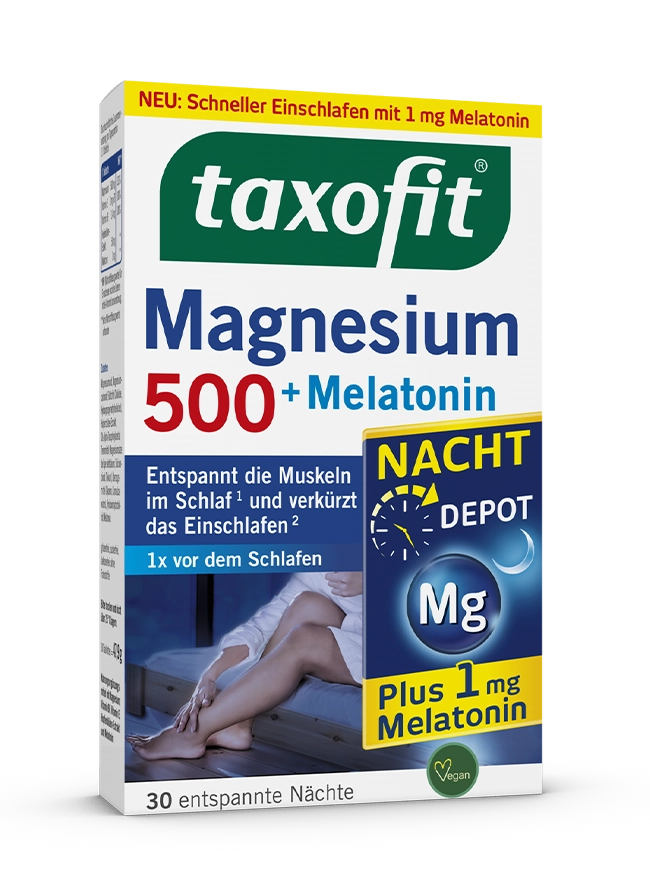 taxofit® Magnesium 500 Nacht + Melatonin Depot